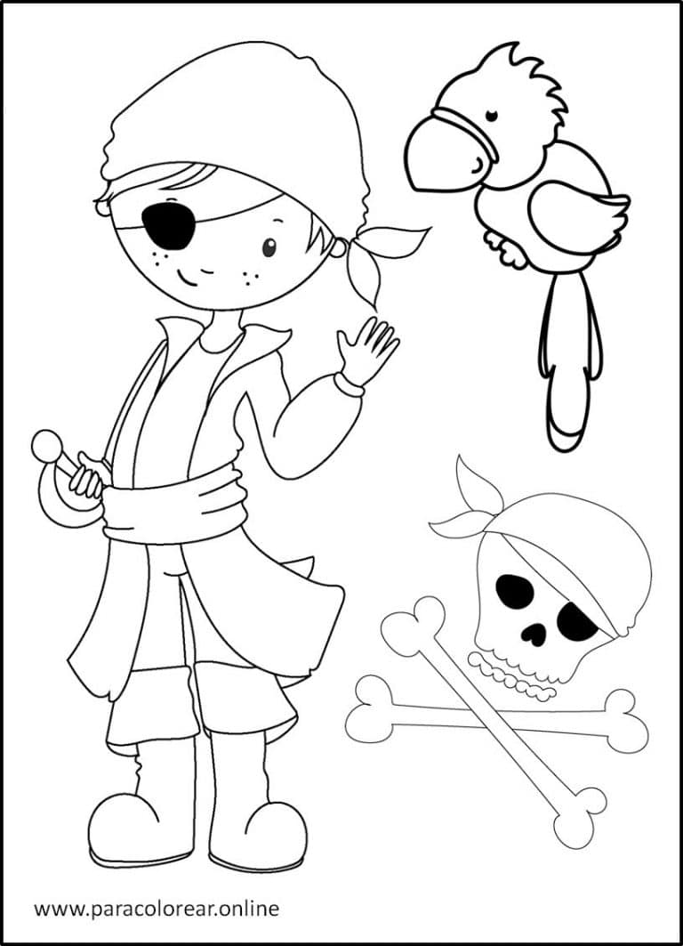 Imagen de Pirata para colorear gratis