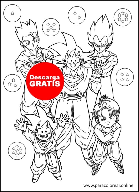 Dibujos para Colorear de Goku