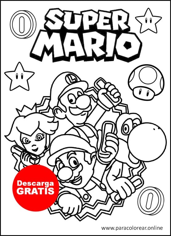 personajes dibujos de mario bros para colorear e imprimir