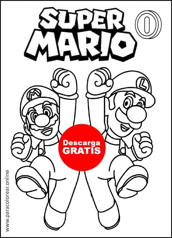 mario y luigi para colorear e imprimir