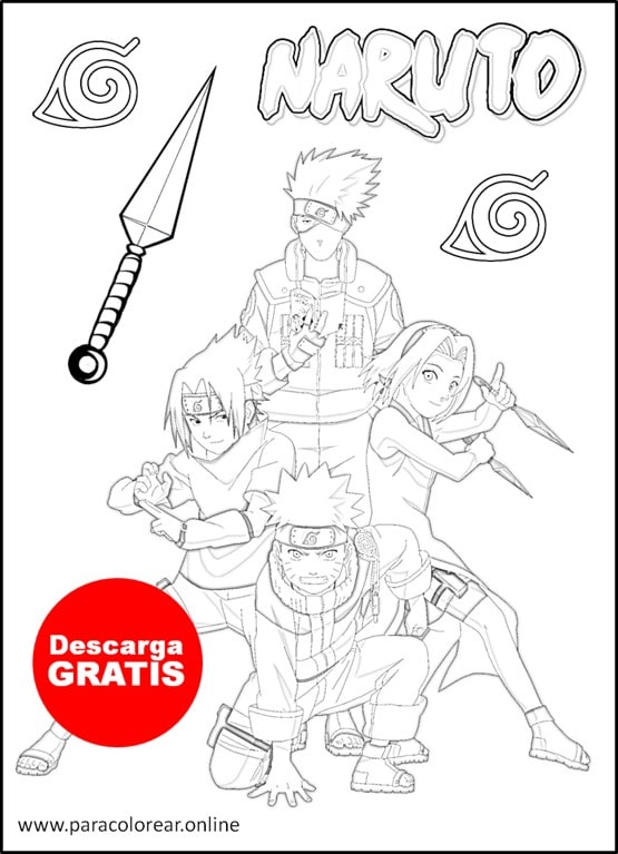 imprimir dibujos de naruto para colorear