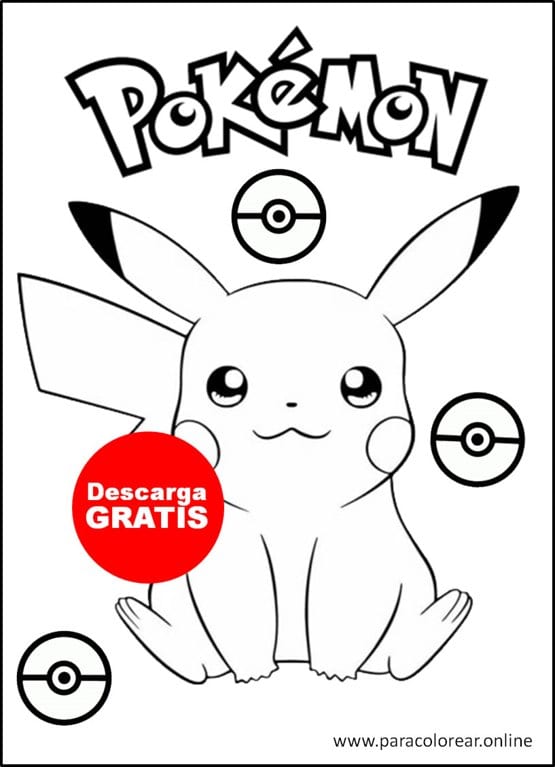 pikachu para colorear