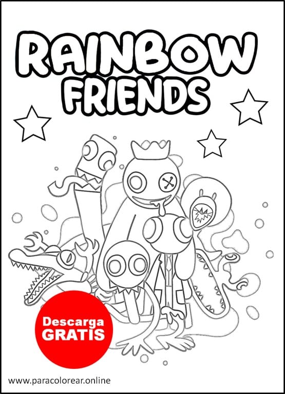 dibujos de todos los rainbow friends para colorear