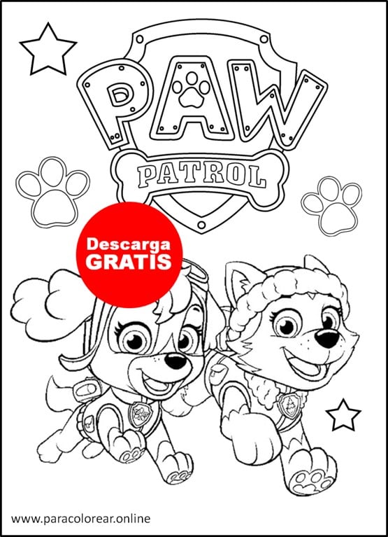 paw patrol para colorear pdf