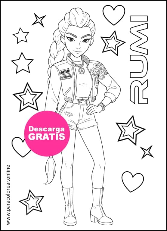 kpop demon hunters para colorear