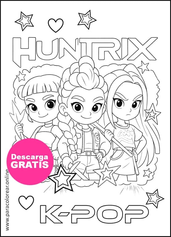 guerreras kpop para colorear kawaii