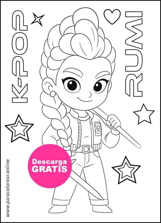 rumi Dibujos de Las Guerreras K-pop para Colorear