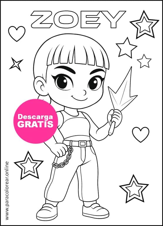 zoey guerreras kpop para colorear