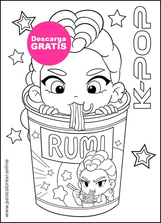 las guerreras kpop para colorear