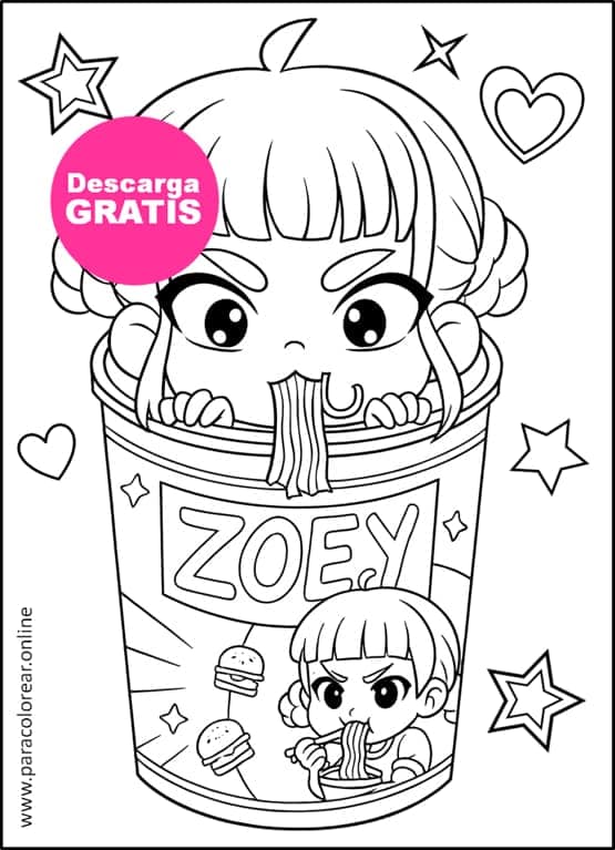 Imagenes para colorear Zoey Kpop demon hunters