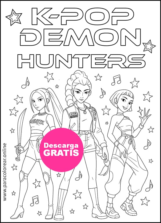 Guerrera del K-pop Dibujos para Colorear