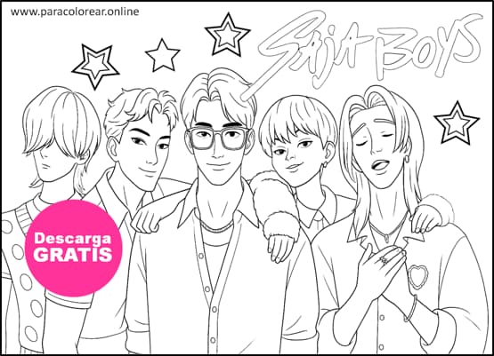 imagenes saja boys kpop demon hunters para colorear gratis